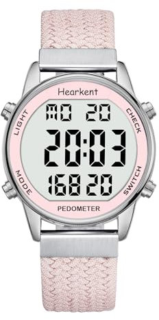 Montre podomètre pour Femme - Montre de Suivi des Pas avec Compteur de Calories - sans Bluetooth - Écran LCD à Grands Chiffres - Montre de Sport avec Compteur de Pas pour la marche-Hearkent-2401