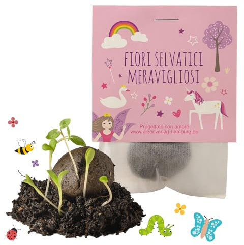 10x Unicorni / favola bombe di semi / Fiori selvatici meravigliosi - per feste di compleanno di bambini di unicorni - biglie di fiori idea regalo - sfere con semi - bombe di semi di fiori