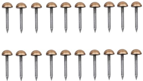 dophee 20 Stück Vintage-Stil, massives reines Messing, Polsternägel, Nieten, Daumennadeln, Befestigungen für Möbel, Sofa, Teppich, Türdekoration, antike Bronze, 10 mm