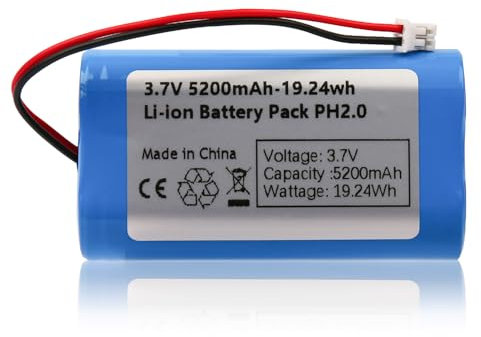 Batteria ricaricabile agli ioni di litio 3.7V 5200mAh con connettore PH2.0