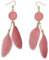Soul-Cats 1 Paar pastell farbene Feder Ohrringe für Damen im Boho Style, Farbe: rosa