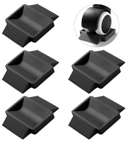 VooGenzek 5 Stücke 3.5x6 cm Gummi Möbelrollen Auflage, Anti-Rutsch-Pads für Möbelrollen, rutschfeste Füße Protector Pad, für Böden Möbelräder Geeignet, Schwarz