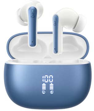 YELKUTT Cuffie Bluetooth, Auricolari Bluetooth 5.3 Cuffie Wireless in Ear con 6 ENC Mic Stereo, Cuffie Senza Fili Cancellazione Rumore Cuffiette Bluetooth IPX8 Impermeabili Earbud 50H LED Display