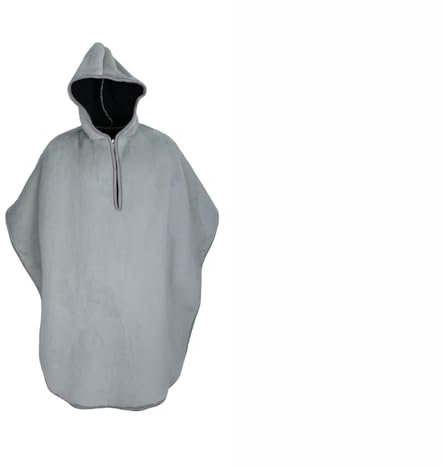 JMORCO Rollstuhldecke Rollstuhl-Umhang for ältere Menschen, verstaubarer universeller Rollstuhl-Schal mit Kapuze, Winter-Poncho, gefütterter Umhang, halbe Decke(Gray)