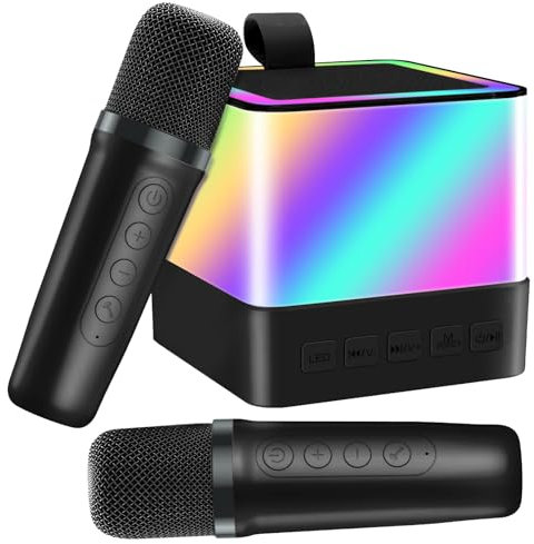 Kids Mini Karaoke Machine - Birthday Presents Christmas Stocking Fillers Secret Santa Gifts for Kids, Daughter, Niece, Granddaughter Teenage Girls (Black)