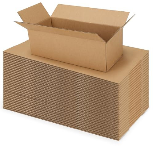 EYMPEU 40 Stück 22,9x10,2x7,7cm Braune Versandkarton, Kartons für Gegenstände, Spielzeug, Schreibwaren und Weihnachtspäckchen