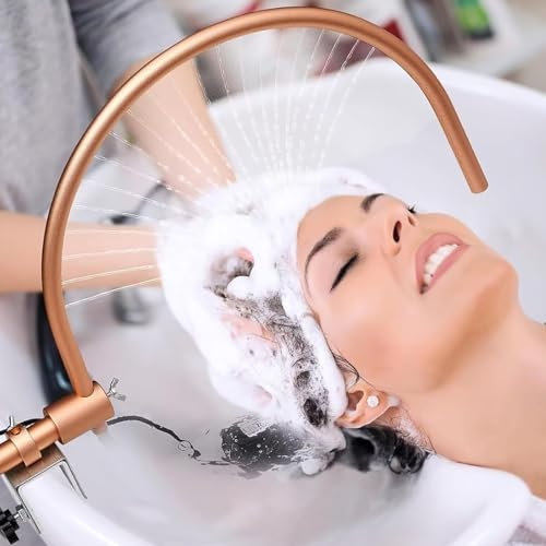 WaaYb Cadre de Circulation d'eau Head Spa, Support de Fixation de Bassin de Cascade de Circulation d'eau de Salon de Coiffure, Conception d'arc à 180 °, 21 Trous de Sortie d'eau, équipement de Salon