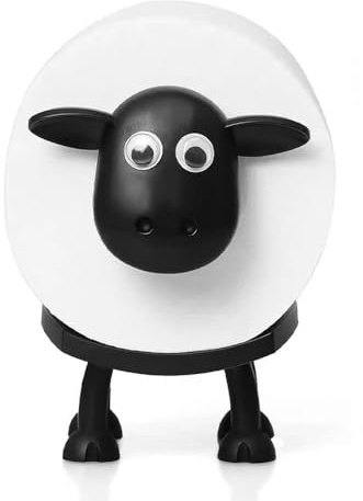 Ieron Sheep Toilet Roll Holder, Black Sheep Loo Roll Holder, Funny Toilet Paper Holder Standing Bathroom Set Hilarious Tissue Paper Roll Storage