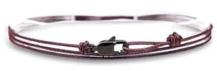 TRIPLE K&S Dünnes Armband Herren & Damen mit Karabiner-Haken Verschluss Handmade - Maritimer Surfer Schmuck - Minimalistisches Stoff Armband - 100% Wasserfest & verstellbar (Mehroon)