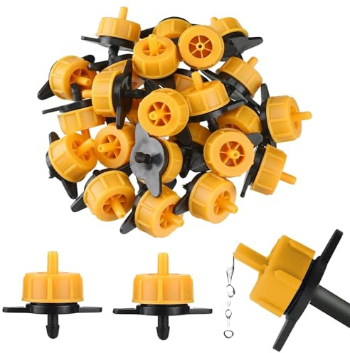 Kalolary 200 Pcs Tropfbewässerung Emitters, Druck kompensierende Absinth Tropfer, Garten Blumentöpfe Pflanzen für 1/4 Zoll Bewässerung Schlauchleitung (1/2GPH)