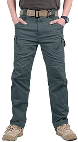 YAOBAOLE Pantalon Tactique Homme Pantalon Cargo Homme Treillis Pantalons de Travail Pantalons Imperméable Gris Foncé M