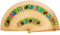 Cunlvyyds Vintage Spanish Folding Hand Fan - Double Painted Wooden Foldable Fan for Flamenco Dance Festival Costume Accessory