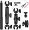 Ysislybin Motorcycle Camera Mount Kit, Bicycle Handlebar Selfie Stick with Dual Super Clamps, Action Camera Mounts Adjustable Action Cam Bracket for Insta360 X4 X3 X2 ONE RS Action Camera Accessories