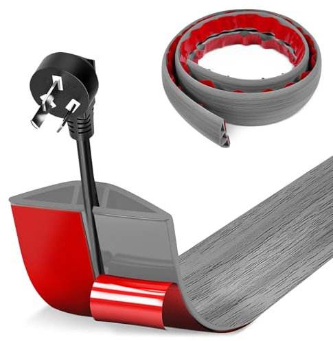 Flexibler Fussboden Kabelkanal Selbstklebend, 1mx5cm Kabelbrücke Boden, Flexibler Kabelkanal Selbstklebend, PVC Boden Kabelschutz für alle Netzkabel Haus, Büro, Schule, Lager