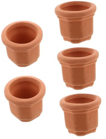 Gatuida 5 Pezzi Mini Vaso Di Fiori Piccolo Vaso Da Fiori Vasi Per Orchidee in Terracotta Vasi Di Terracotta Invecchiati Piccole Pentole Succulenti Mini Bonsai Ceramica Marrone