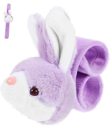 Supvox Kuscheltier Slap Armband mit Tierdesign Plüsch Hase für Kindergeburtstagsfeiern und Deko Lustiges für Partys Langlebig und Tragbar