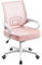 Yaheetech Sedia da Ufficio Scrivania Ergonomica a Rotelle Girevole Reclinabile Imbottita in Rete Traspirante con Braccioli Altezza Regolabile Portata 136 kg Rosa