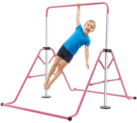Turnstange Indoor 107x148cm Reckstange Faltbare Gymnastikstange Kinder für Innen- und Außenbereich, 5 Höhenverstellbar (115-155cm), Turnreck für 3-8 Jahre