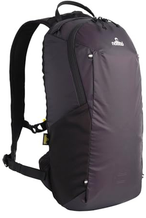 NOMAD® Mahon Premium 12 Liter Rucksack | Schwarz | Leichter Wanderrucksack Damen & Herren | 100% recyceltes Nylon | Trinksystem kompatibel | Reflektierend & Kompakt