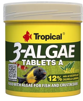 Tropical 3-ALGAE Tablets A 50ml / 36g / 80 pcs - rich adhesive Tablets for fish and crustaceans