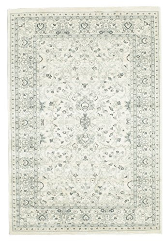 RugVista, Ziegler Michigan, Teppich, Mittelflor, 140 x 200 cm, Rechteckiger, Orientalischer Teppich, Oeko-Tex Standard 100, Polypropylene, Flur, Schlafzimmer, Küche, Wohnzimmer, Grün/Beige, Grau