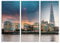 Paul Sinus Art 130x90cm – Keilrahmenbild London Skyline City Hall Sonnenaufgang 3teiliges Wandbild auf Leinwand und Keilrahmen - Fotobild Kunstdruck Artprint