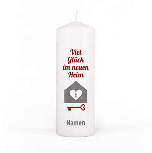 Herz & Heim® Kerze mit Namensaufdruck zum Einzug