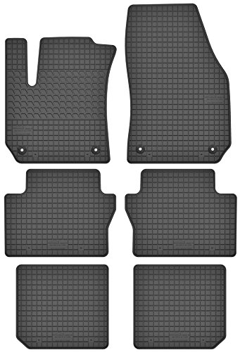Motohobby Gummi Fußmatten Auto Matten Autoteppiche Set 100% passgenau + Befestigungsknöpfe Satz für Opel Zafira B
