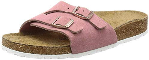 BIRKENSTOCK Vaduz-Letto in Pelle Morbida, Ciabatte Donna, Rosa-Pink Rose, 38 EU Stretta