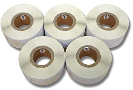 vhbw 5x Etiketten-Rolle 25mm x 54mm (500 Etiketten) kompatibel mit Seiko Smart Label Printer SLP240, SLP410, SLP420 Etiketten-Drucker