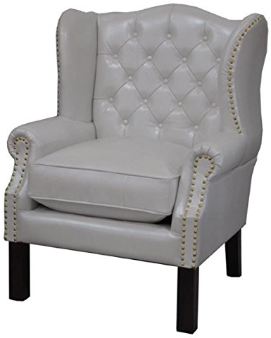 Casa Padrino Luxus Echtleder Chesterfield Ohrensessel Weiß 72 x 65 x H. 103 cm - Hotel Möbel - Ohren Sessel Leder