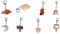 Miniblings 8x Organe Set Schlüsselanhänger Mensch Medizin Lunge Herz Leber Nieren Darm - Handmade Modeschmuck I I Anhänger Schlüsselring Schlüsselband Keyring
