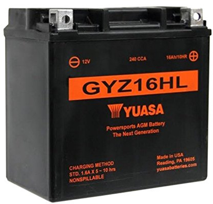 YUASA - BATTERIE MOTO YUASA GYZ16HL 12V 16AH 240A