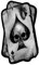 Bearn - Autocollant tête de mort carte as de pique - Noir - Métal, Verre, Bois, Plastique, Mur - 12 cm