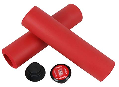VGEBY1 Fahrrad Lenkergriffe, 1 Paar Super Light Lenkergriffe Anti-rutschfeste Stoßfest Silikagelgriff Mit Endstecker Für Fahrrad Rennrad Mountainbike(Rot)