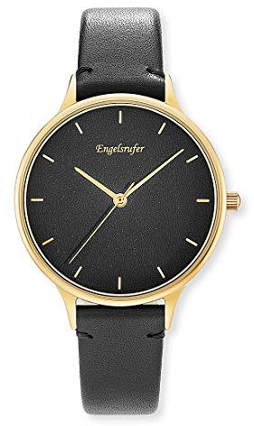 Engelsrufer ERWA-COLOUR-LBK2 Damen-Uhr Colour Analog Quarz Gold Schwarz