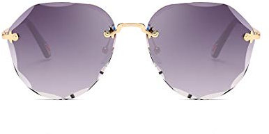 kimorn Sonnenbrillen für Frauen Schatten im Freien Groß randlose Diamant-Schneidlinse Classic K0637 (Grau)