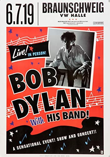 Bob Dylan - Live! In Person!, Braunschweig 2019 » Konzertplakat/Premium Poster | Live Konzert Veranstaltung | DIN A1 «