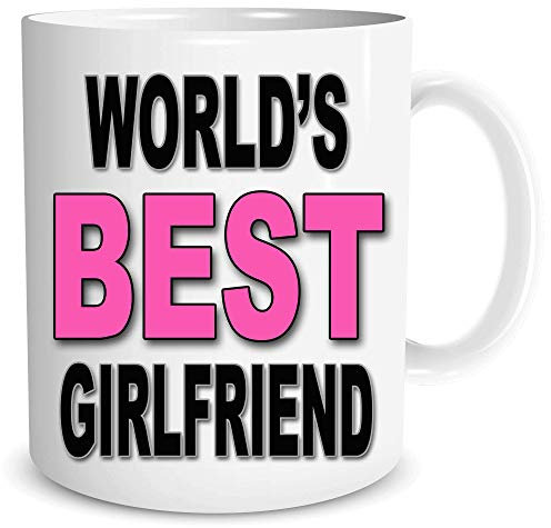 Peachy Antics Tazze da tè e caffè con scritta Girlfriend, regalo di compleanno WSDMUG1601