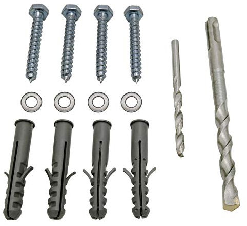 Lag Bolt Kit for Mounting TV Bracket Into Wood Or Concrete - Includes Heavy Duty Bolts, Fischer Concrete Anchors and 2 Drill Bits