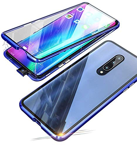 Hülle für Xiaomi Mi 9T / 9T Pro, Magnetische Adsorption Metall Stoßstange Flip Cover mit 360 Grad Schutz Doppelte Seiten Transparent Gehärtetes Glas Handyhülle für Xiaomi Mi 9T / 9T Pro