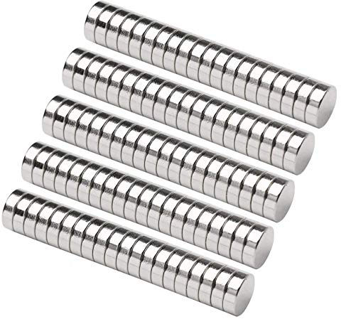 HHOOMY Neodym Magnete, 6x3mm Kühlschrankmagnete Starke Runde Magnete, N52 NdFeB Magnete Rare Earth Permanentmagnet für DIY Craft Offic, Whiteboard, Magnettafel Bänder (100 Stücke)