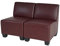 Modular 2-Sitzer Sofa Couch Lyon, Kunstleder - rot-braun, ohne Armlehnen