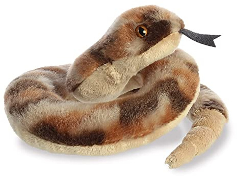 Aurora, 31782, Mini Flopsie Ruse Klapperschlange 23cm, Eco-Friendly Plüschtier, Grün & Braun