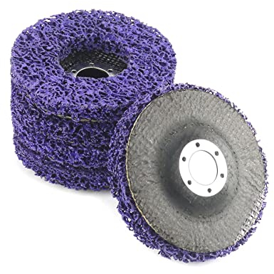 QWORK® 5 pezzi dischi per smerigliatrice, disco da 115 mm, per superfici in metallo, plastica, cemento, legno e pietra, viola