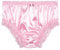 Satini Satin Dentelle froufroutante efféminé Shorty Slips Culottes sous-vêtements (Rose Clair, M)