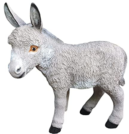 Aspinaworld Gartenfigur Esel Figur grau 50 cm, Figur für den Garten, wetterfeste Deko, Bauernhof Figur