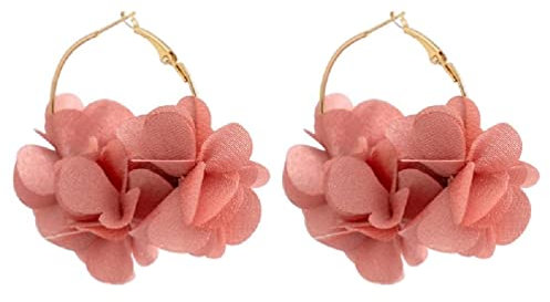 Rose Pétale Fleur Ligne Boucles d'oreilles Balancent Goutte Fabrication à la Main pour Femmes Filles Plage