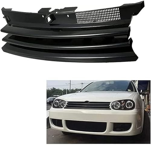 Auto Front Kühlergrille für VW Golf 4 MK4 GTI R32 1997-2004, Auto Frontgrill Dauerhaft Front Grill Renngrill Frontstoßstange Radiator Kühlergrille