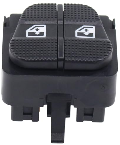 Fensterheber Schalter elektrischer Fensterheberschalter Fensterschalter mit Rahmen Fenstersteuerungsschalter Doppelschalter Druckknopf schwarz vorne für Golf 3 Cabrio für Passat B3 B4